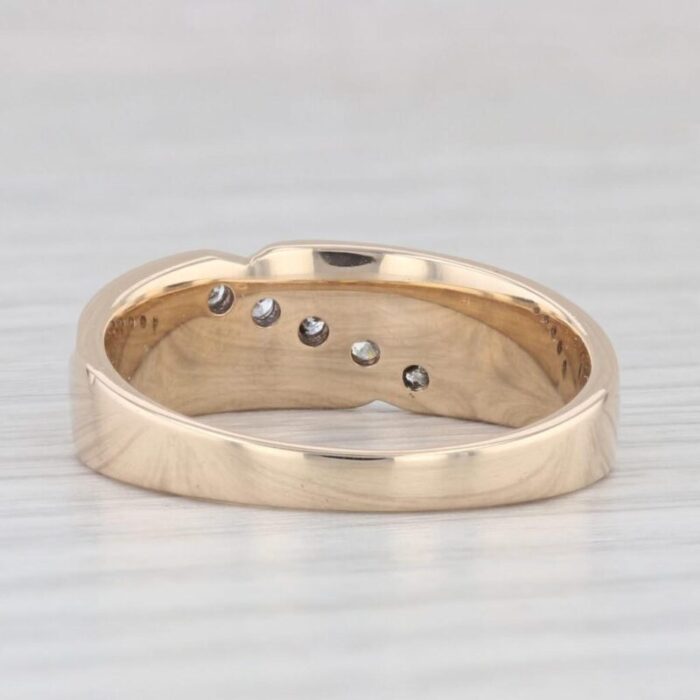 015ctw diamond mens wedding band 14k yellow gold size 85 ring 0873