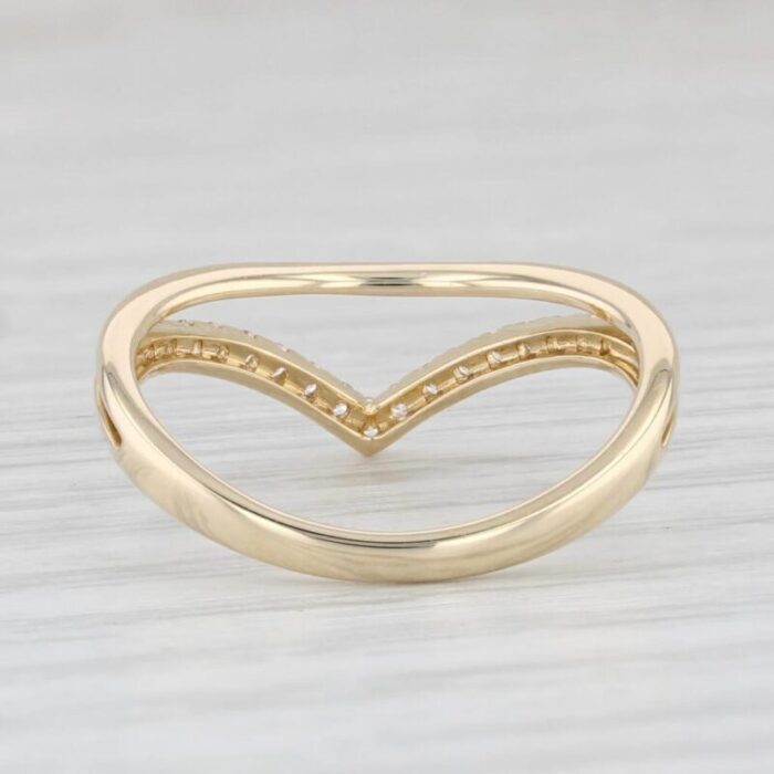 020ctw diamond contoured v band ring 14k yellow gold size 65 3224