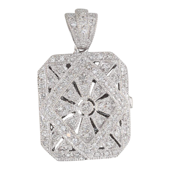 020ctw diamond diffuser pendant 14k white gold opens locket 4589