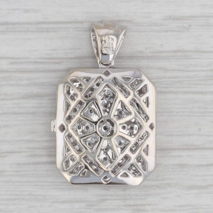 020ctw diamond diffuser pendant 14k white gold opens locket 5719