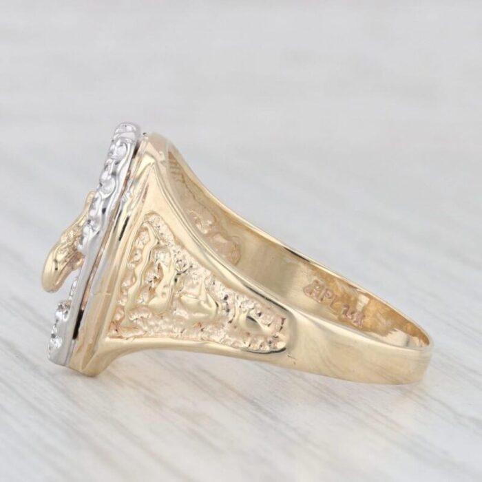 020ctw diamond horseshoe horse ring 14k gold size 115 western lab created ruby 1120