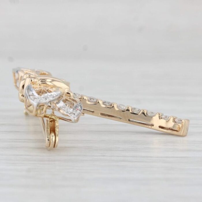 025ctw diamond dragonfly brooch 18k yellow gold statement pin insect jewelry 6109