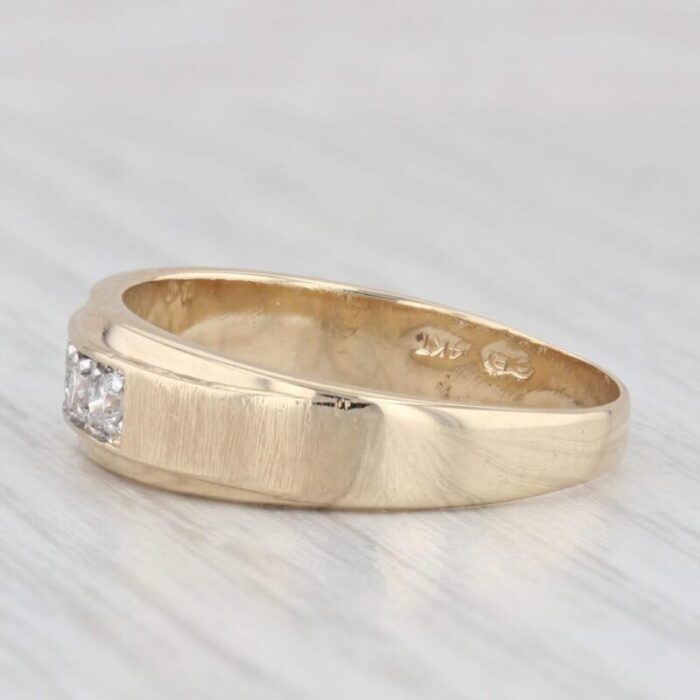 025ctw diamond mens wedding band 14k yellow gold size 1025 ring 1665