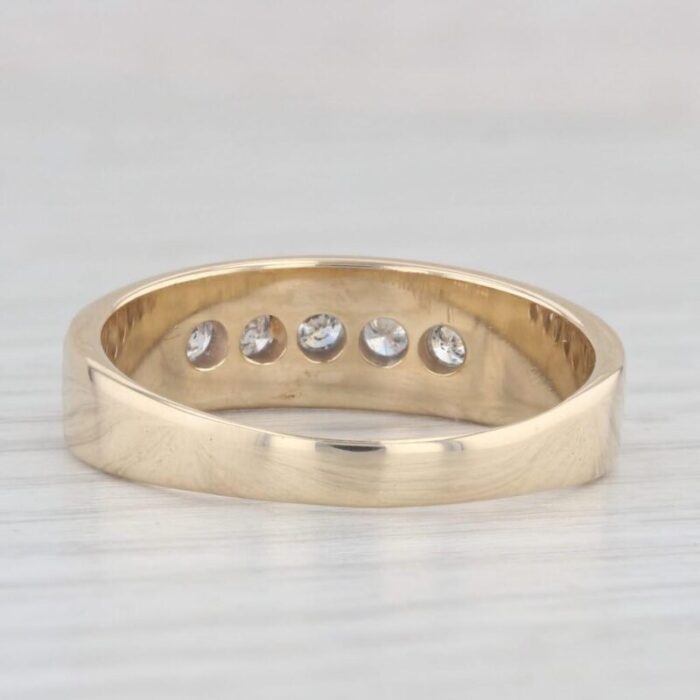 025ctw diamond mens wedding band 14k yellow gold size 1025 ring 3655