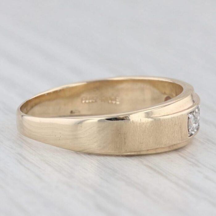 025ctw diamond mens wedding band 14k yellow gold size 1025 ring 6168