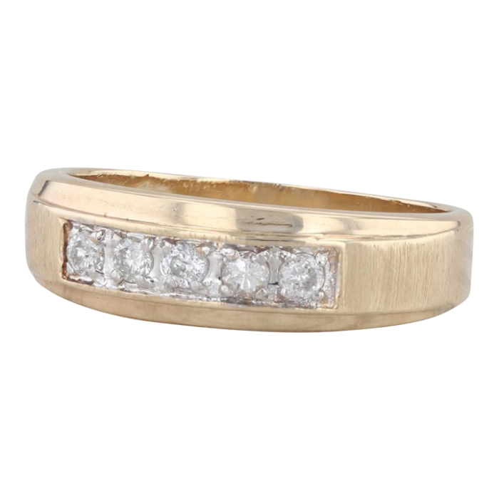 025ctw diamond mens wedding band 14k yellow gold size 1025 ring 7330