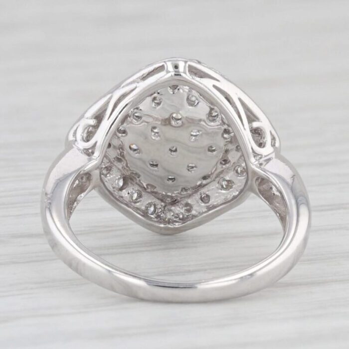 025ctw pave diamond halo ring 18k white gold size 45 0275