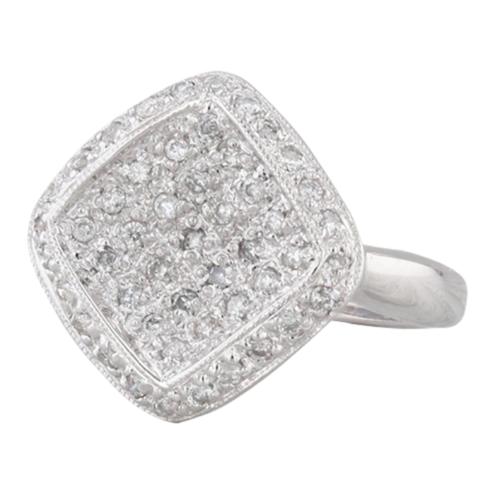 025ctw pave diamond halo ring 18k white gold size 45 7096