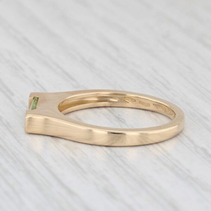 034ct green peridot solitaire ring 18k yellow gold size 7 stackable asprey 5920