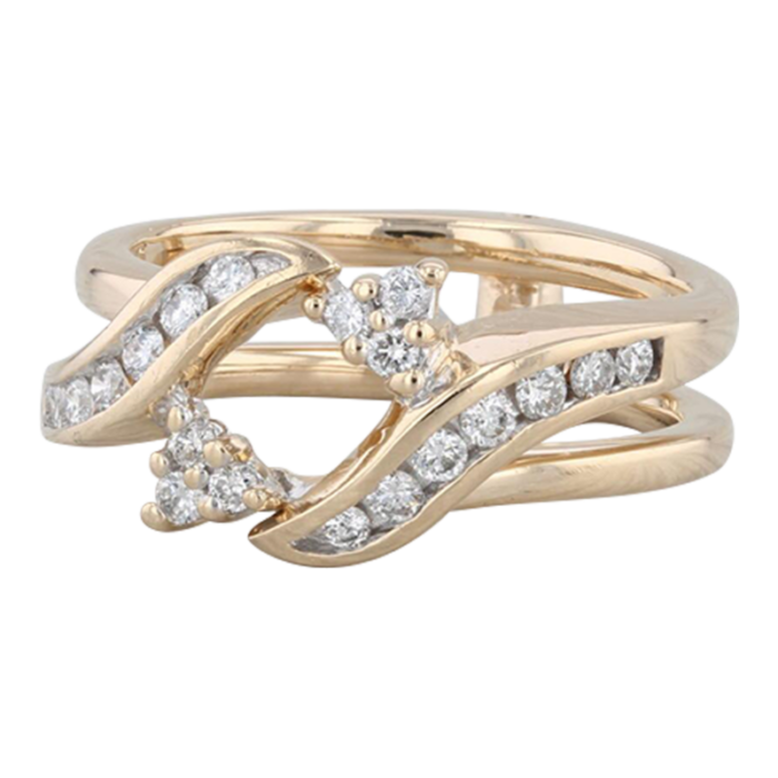 035ctw diamond ring jacket enhancer guard 14k gold size 725 bridal bands move 3363