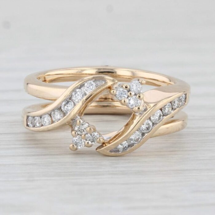 035ctw diamond ring jacket enhancer guard 14k gold size 725 bridal bands move 5589