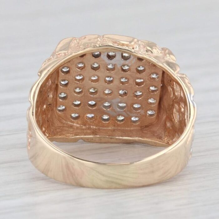 040ctw diamond 14k yellow gold nuggt ring size 725 5085