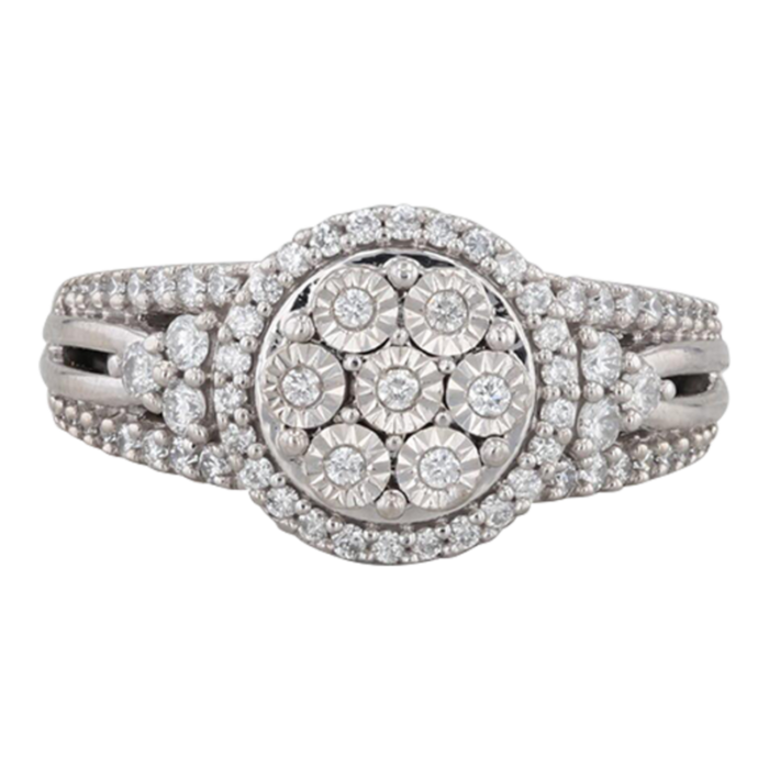 040ctw diamond halo engagement ring 10k white gold size 675 2280