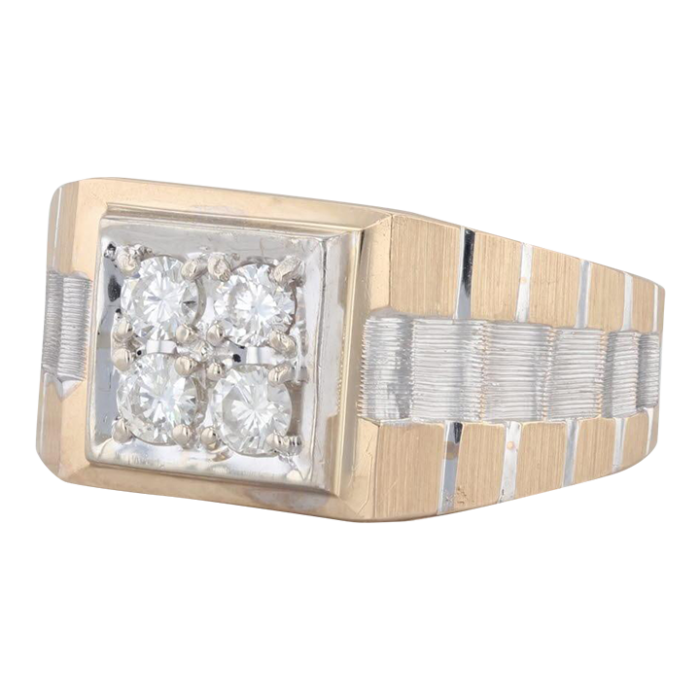 040ctw diamond mens ring 14k yellow white gold size 1075 watch band style 1683