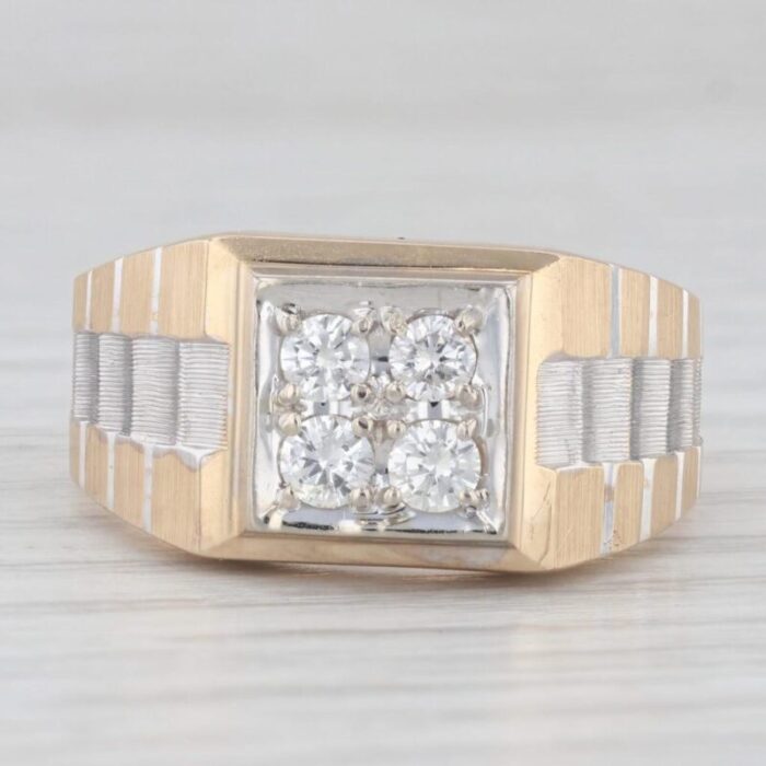 040ctw diamond mens ring 14k yellow white gold size 1075 watch band style 5211