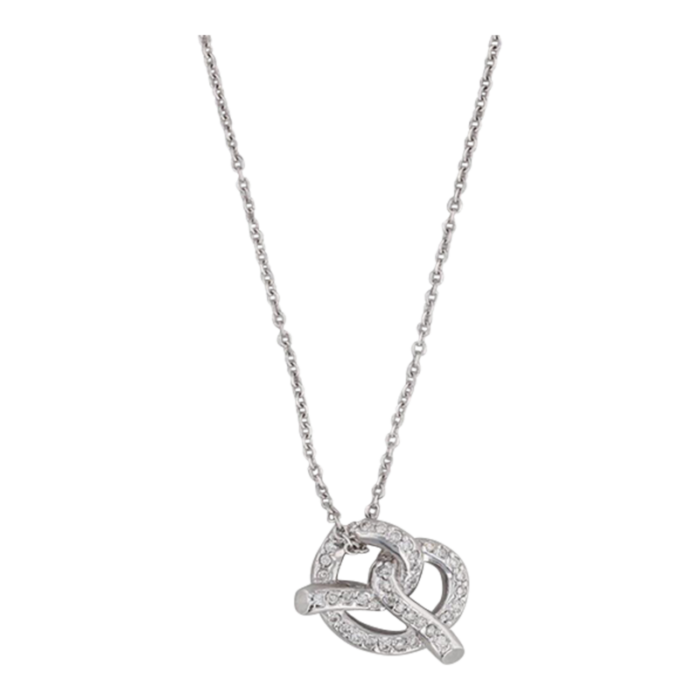 040ctw diamond pretzel pendant necklace 14k white gold 16 cable chain 7710