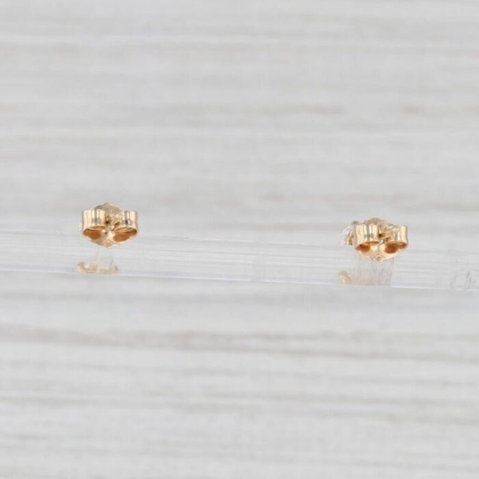 041ctw diamond stud earrings 14k yellow gold round brilliant solitaire studs 2 pieces 5996