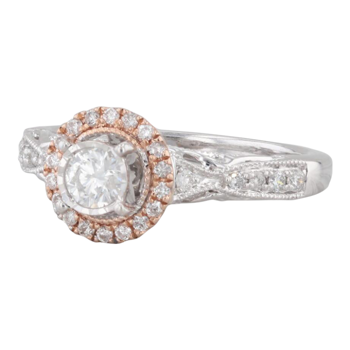 041ctw round diamond halo engagement ring 14k white rose gold size 7 6077