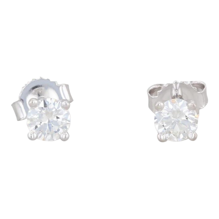 042ctw diamond stud earrings 14k white gold round brilliant solitaire studs 2 pieces 3876