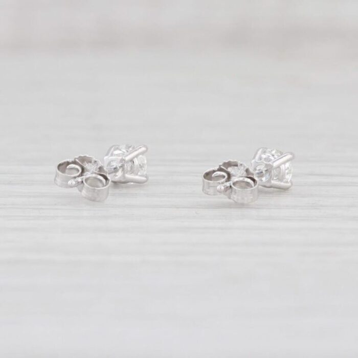 042ctw diamond stud earrings 14k white gold round brilliant solitaire studs 2 pieces 8671