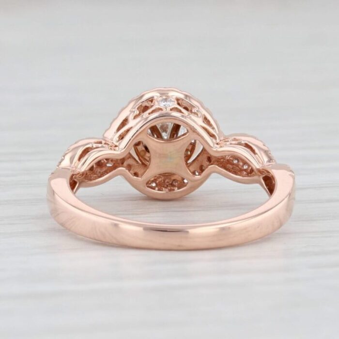 045ctw round diamond halo engagement ring 14k rose gold size 7 7851