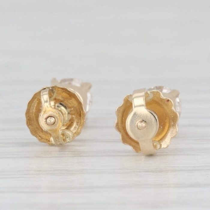 046ctw diamond stud earrings 14k yellow gold round solitaire studs 2 pieces 5196