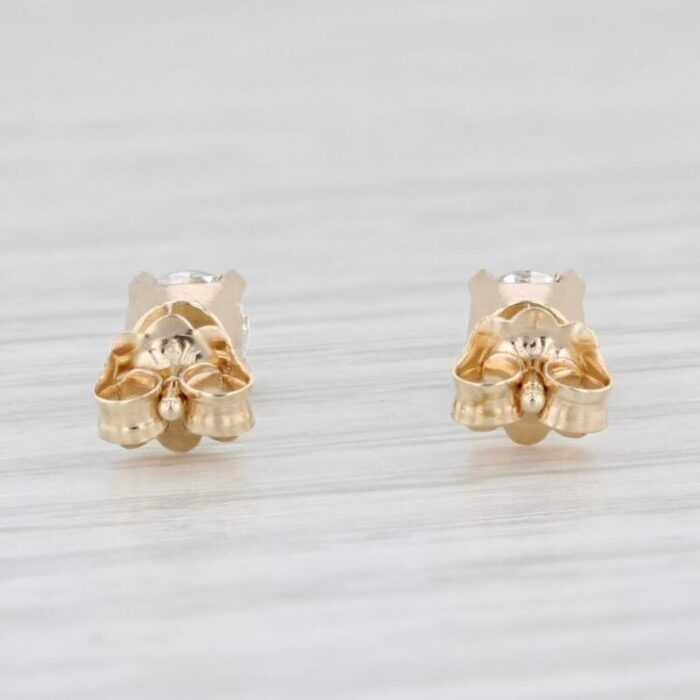 048ctw diamond stud earrings 14k yellow gold round solitaire studs 2 pieces 0518