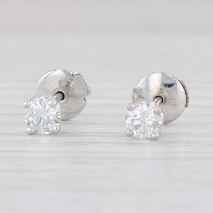 048ctw round solitaire stud earrings 14k white gold 2 pieces 5903