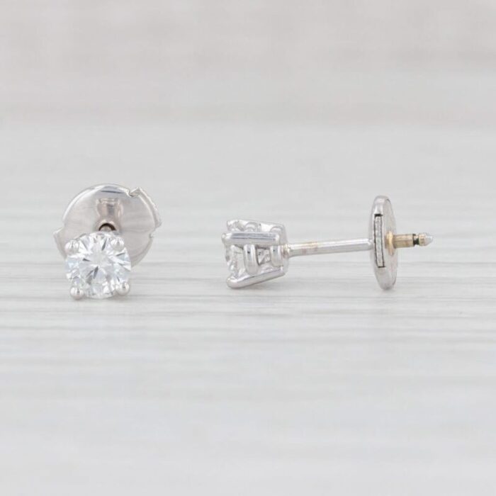 048ctw round solitaire stud earrings 14k white gold 2 pieces 9716