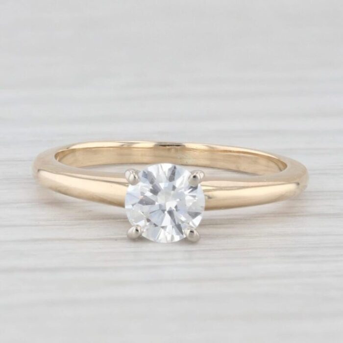 050ct vs2 round diamond solitaire engagement ring 14k yellow white gold size 5 3670