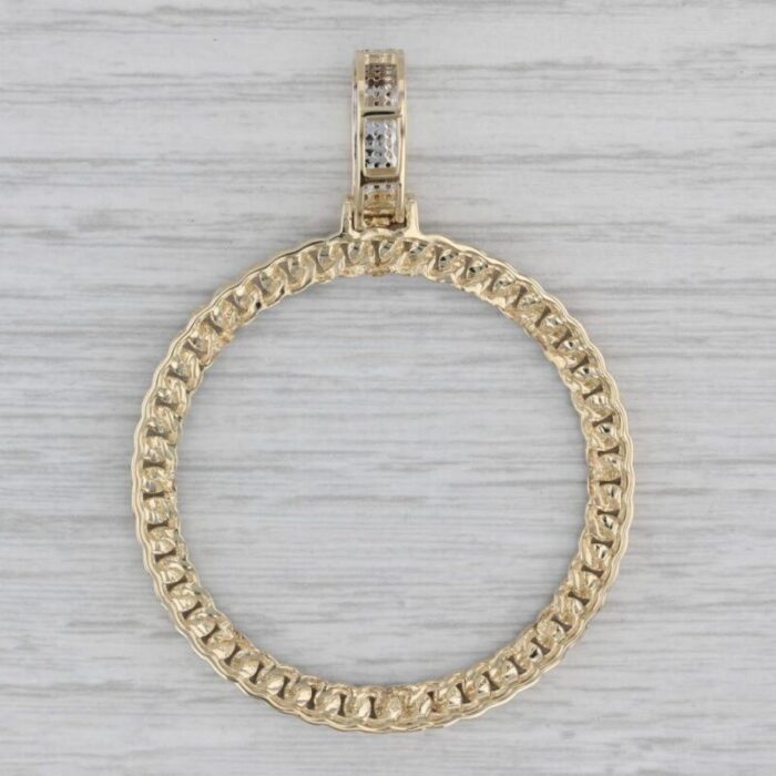 050ctw diamond circle pendant linked curb chain design statement 5987