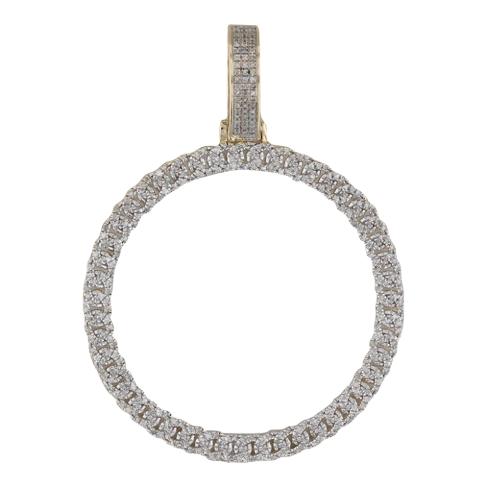 050ctw diamond circle pendant linked curb chain design statement 6112