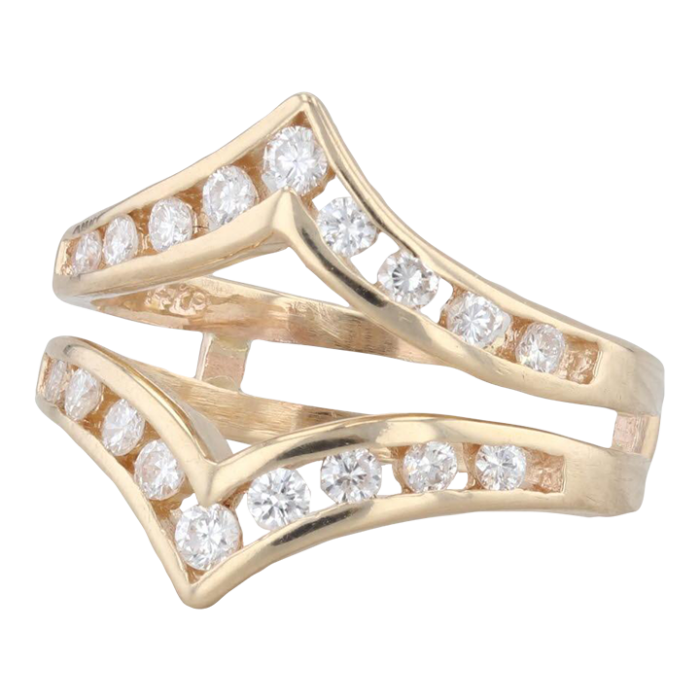 050ctw diamond ring jacket guard wrap bridal wedding 14k yellow gold size 775 0690