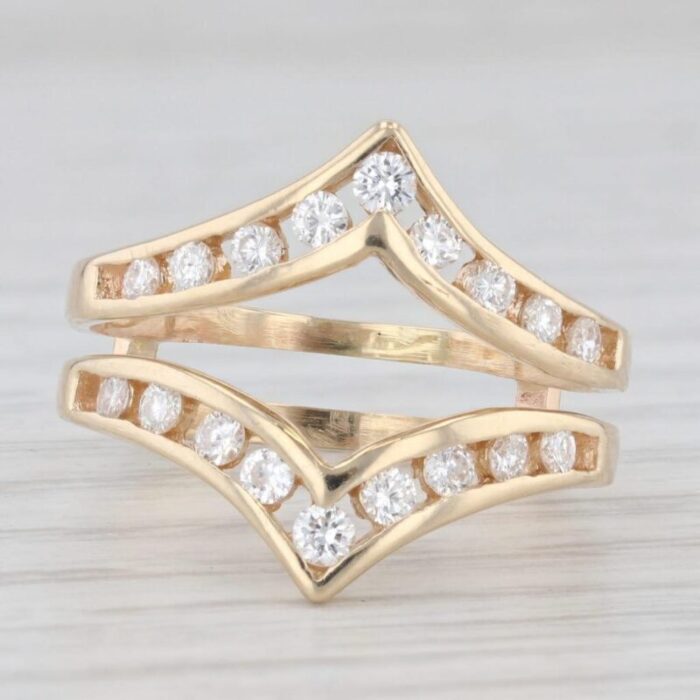 050ctw diamond ring jacket guard wrap bridal wedding 14k yellow gold size 775 5612