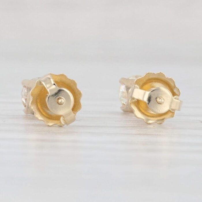 050ctw diamond stud earrings 14k yellow gold round solitaire screw backs studs 2 pieces 5260