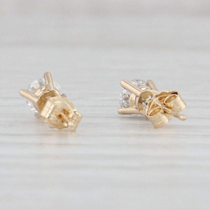 050ctw diamond stud earrings 14k yellow gold round solitaire studs 2 pieces 5729