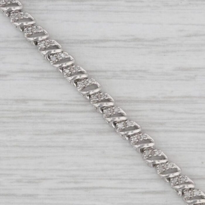 050ctw diamond tennis bracelet 10k white gold 7 41mm 8905