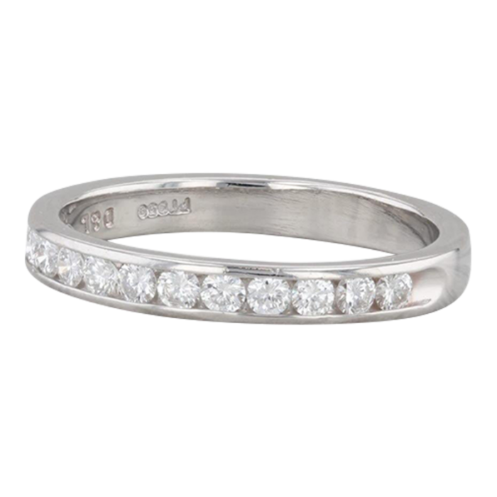 050ctw diamond wedding band 950 platinum size 75 stackable anniversary 7968