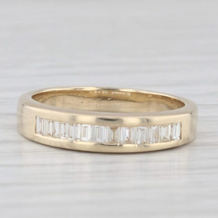 050ctw diamond womens wedding band 14k yellow gold size 625 stackable ring 9318