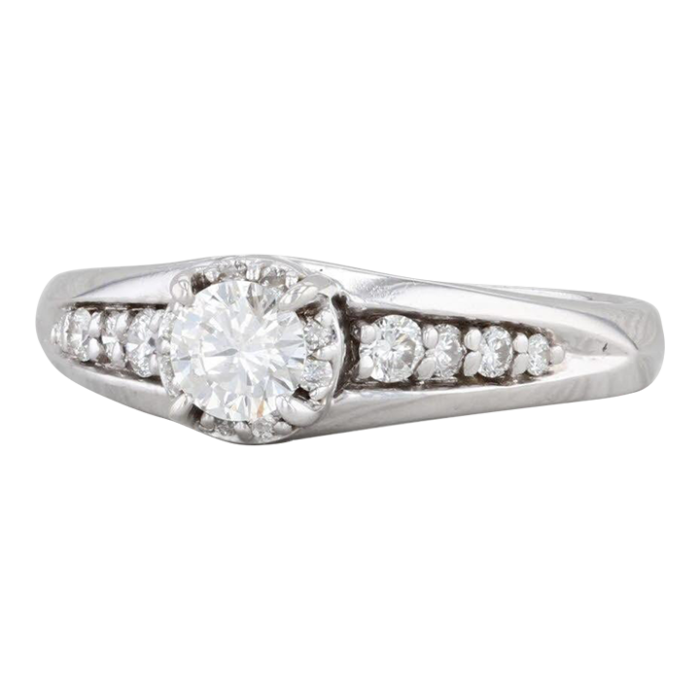 050ctw round diamond engagement ring 14k white gold size 7 7767