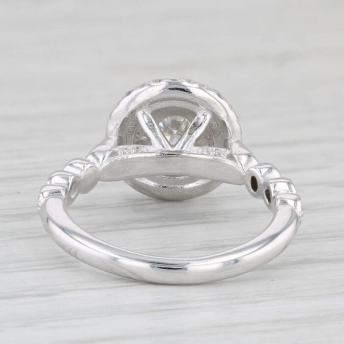 052ctw round diamond halo engagement ring 14k white gold size 5 5907