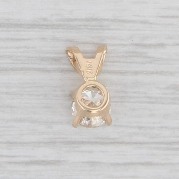 054ct diamond pendant 14k yellow gold round solitaire drop 7772 scaled