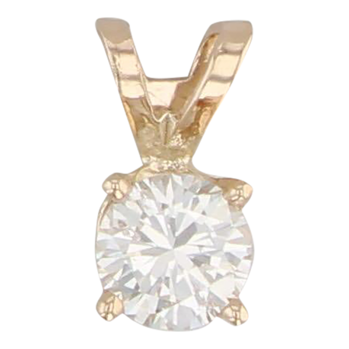 054ct diamond pendant 14k yellow gold round solitaire drop 8492