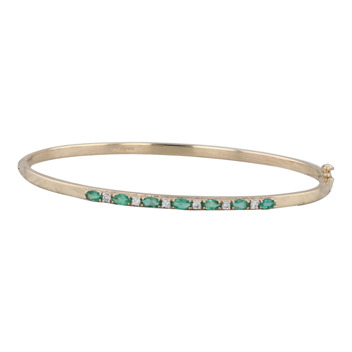 055ctw emerald diamond bangle bracelet 14k yellow gold 675 3297