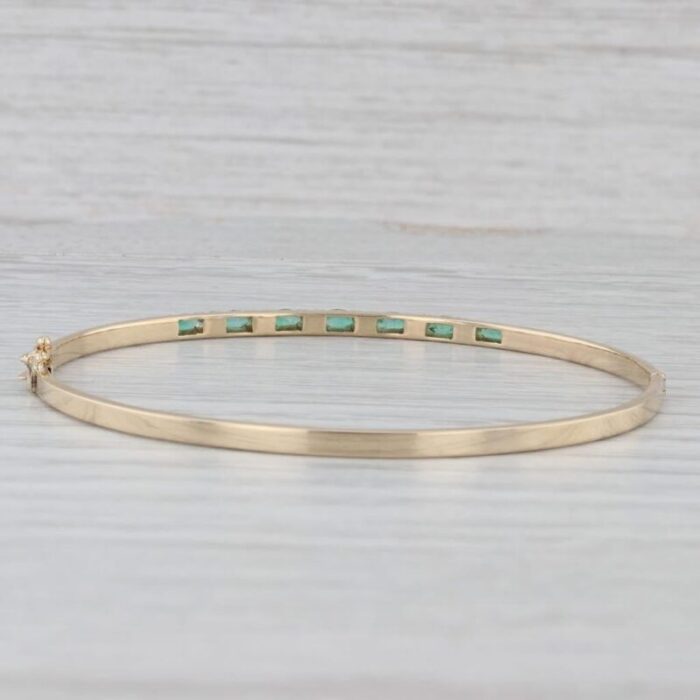 055ctw emerald diamond bangle bracelet 14k yellow gold 675 3790