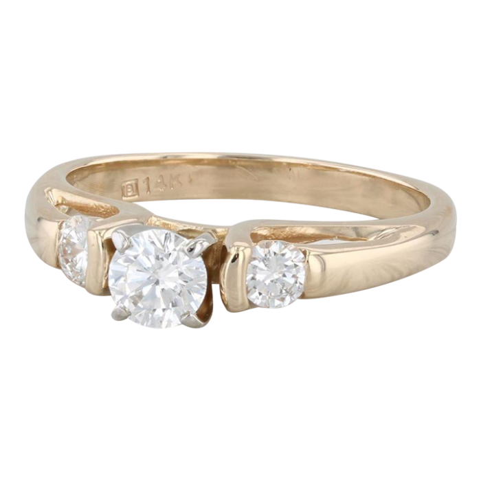 057ctw round diamond engagement ring 14k yellow gold size 6 7441