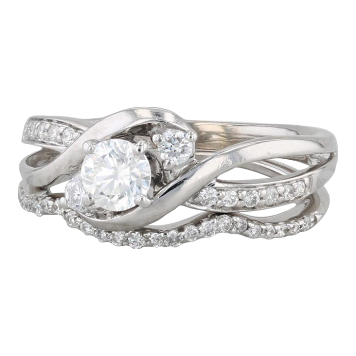 060ctw diamond engagement ring wedding bridal set 14k white gold size 55 4915