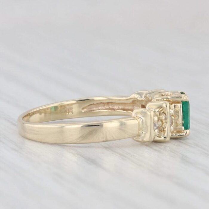 060ctw emerald diamond ring 14k yellow gold size 75 engagement 5249