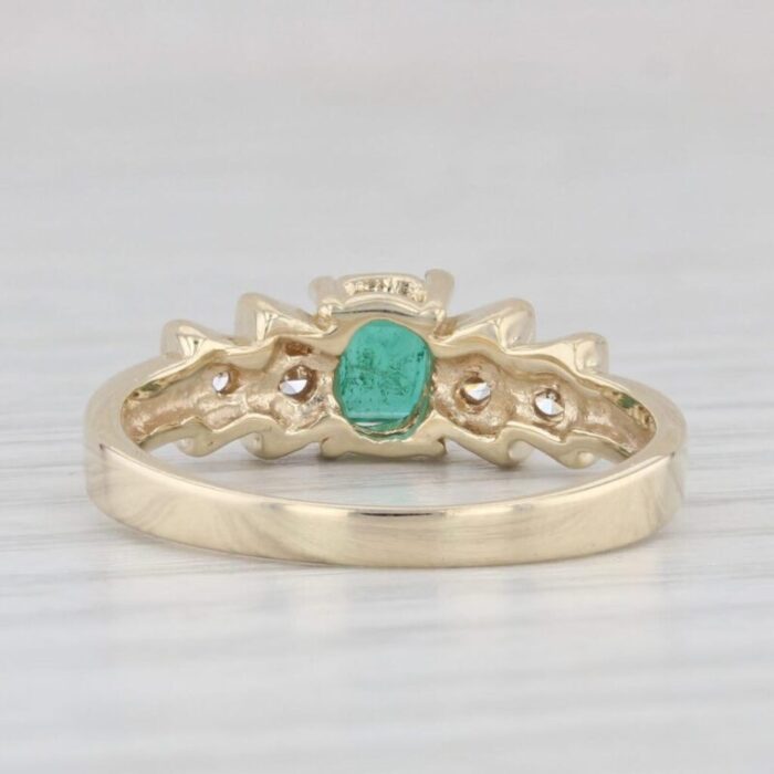 060ctw emerald diamond ring 14k yellow gold size 75 engagement 6587