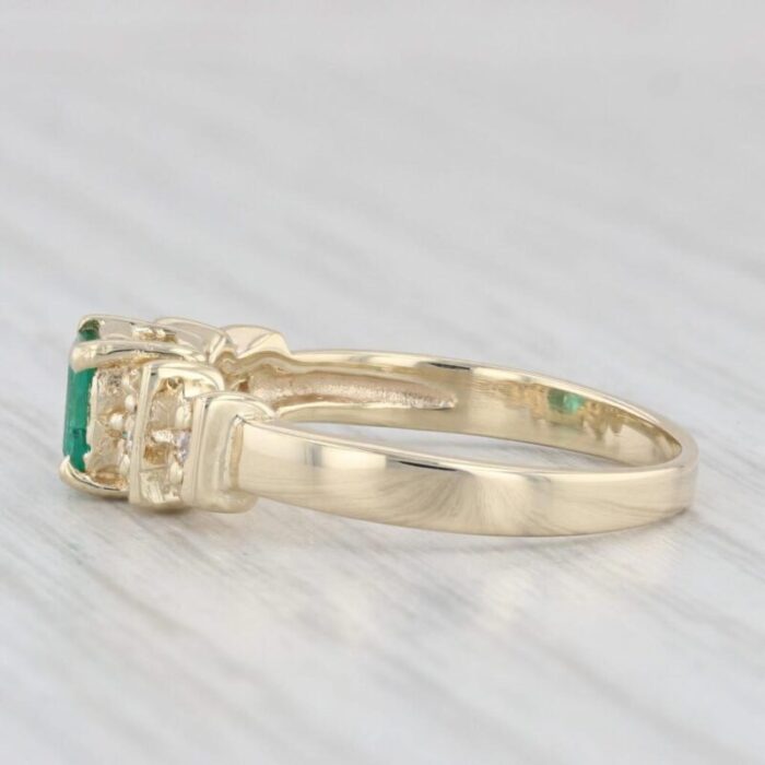 060ctw emerald diamond ring 14k yellow gold size 75 engagement 6820